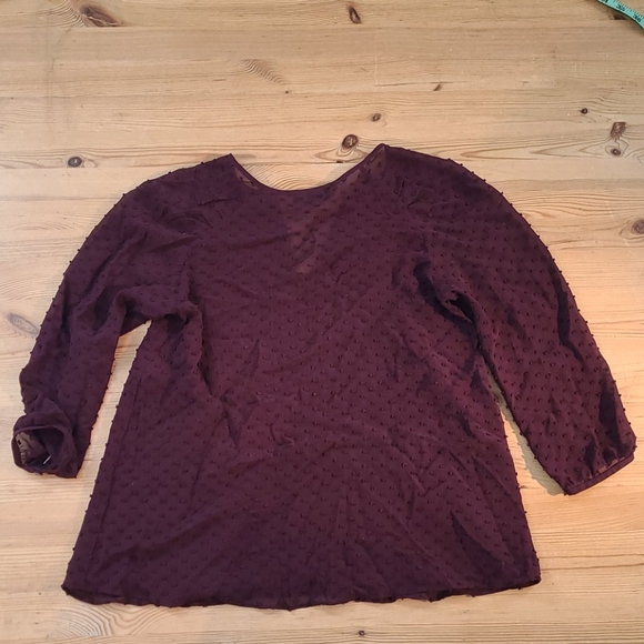 Babaton Aritiza Silk-blend burgundy 3/4 sleeve - Picture 2 of 7